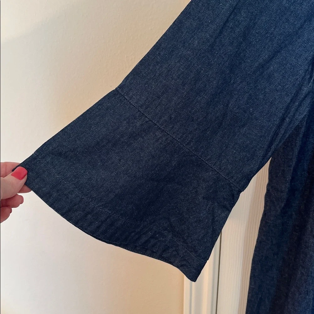 NWT Draper James Chambray Ruffle Shift Dress - Picture 4 of 8